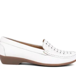 Casual Leather Moccasins - White