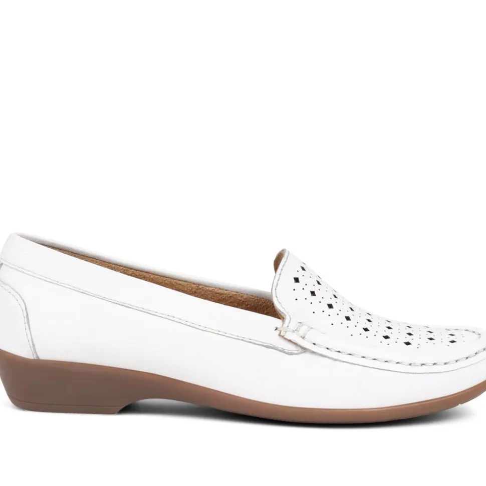 Casual Leather Moccasins - White
