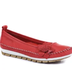 Casual Leather Pumps - Red