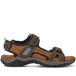 Casual Leather Sandals - Brown