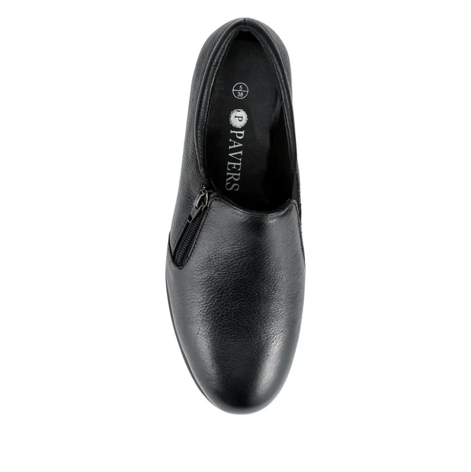 Casual Leather Slip-On Shoes - Black