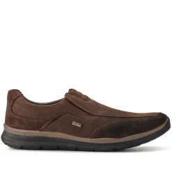 Casual Leather Slip-On Shoes - Brown