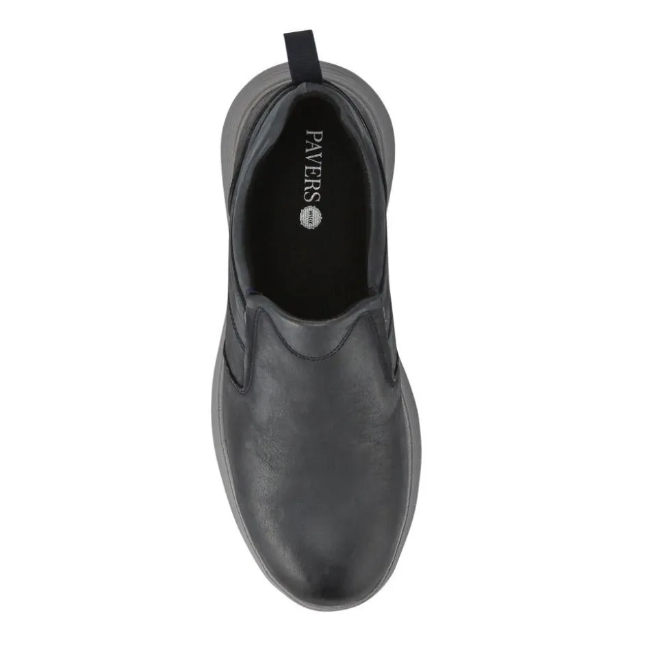 Casual Leather Slip-On Shoes - Navy