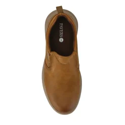 Casual Leather Slip-On Shoes - Tan