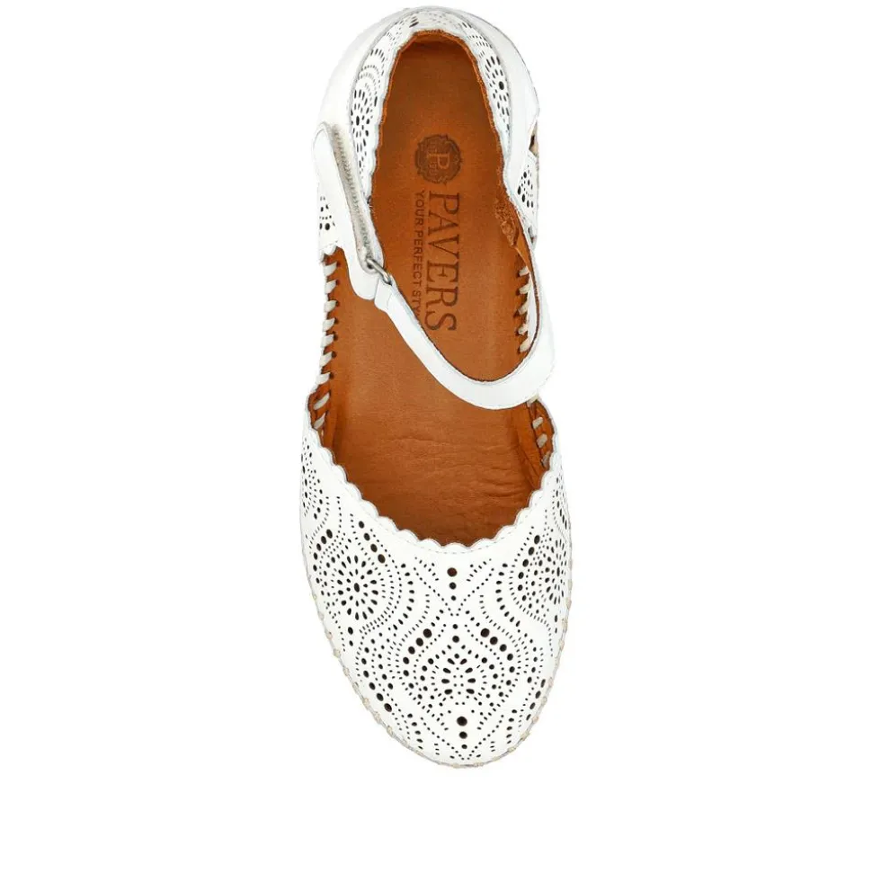 Casual Leather Touch Fasten Mary Janes - White
