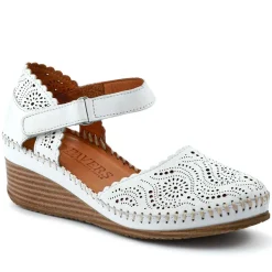 Casual Leather Touch Fasten Mary Janes - White