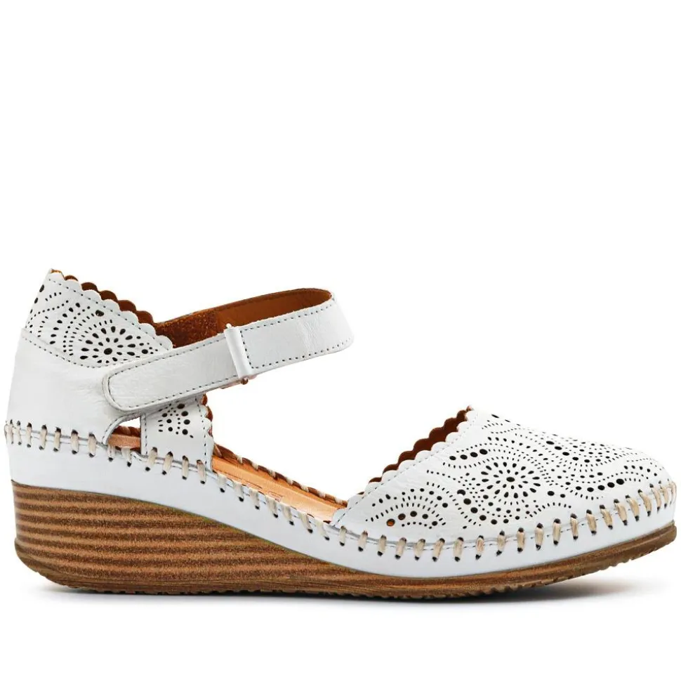 Casual Leather Touch Fasten Mary Janes - White