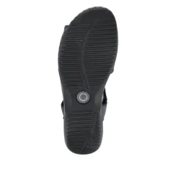 Casual Leather Touch-Fasten Sandals - Navy