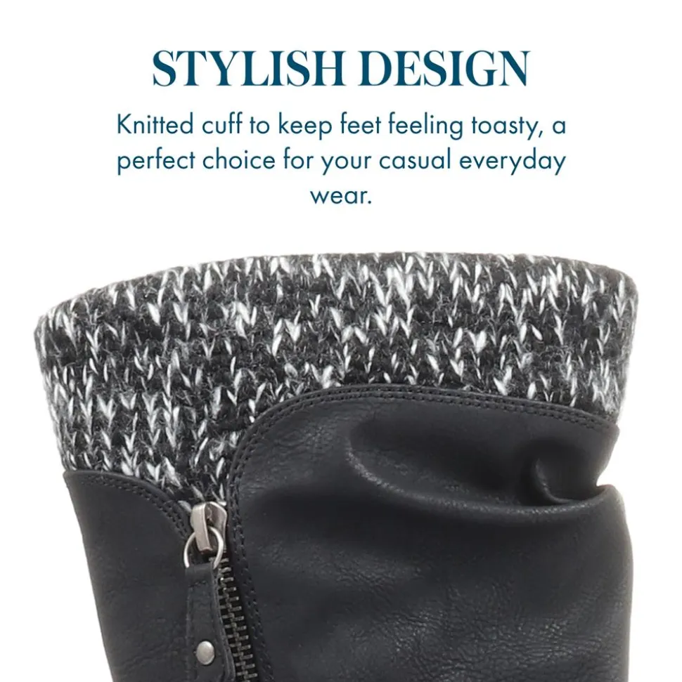Casual Mid-Calf Boot - Black