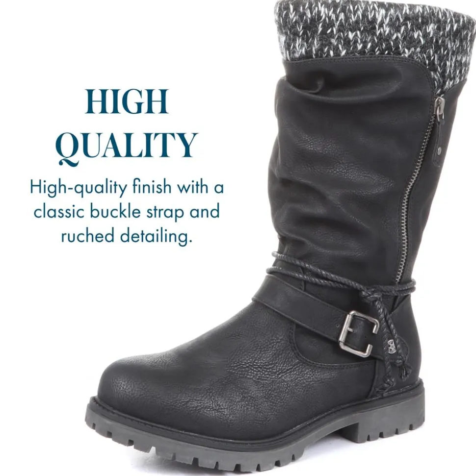 Casual Mid-Calf Boot - Black