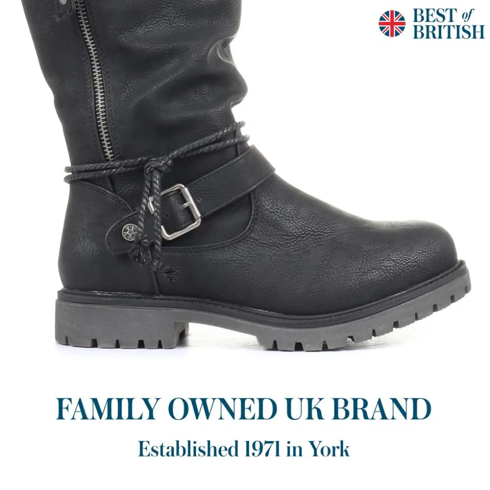 Casual Mid-Calf Boot - Black