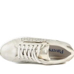 Casual Platform Trainers with Side Zip - Soft Gold