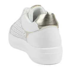 Casual Platform Trainers with Side Zip - White