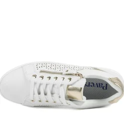 Casual Platform Trainers with Side Zip - White