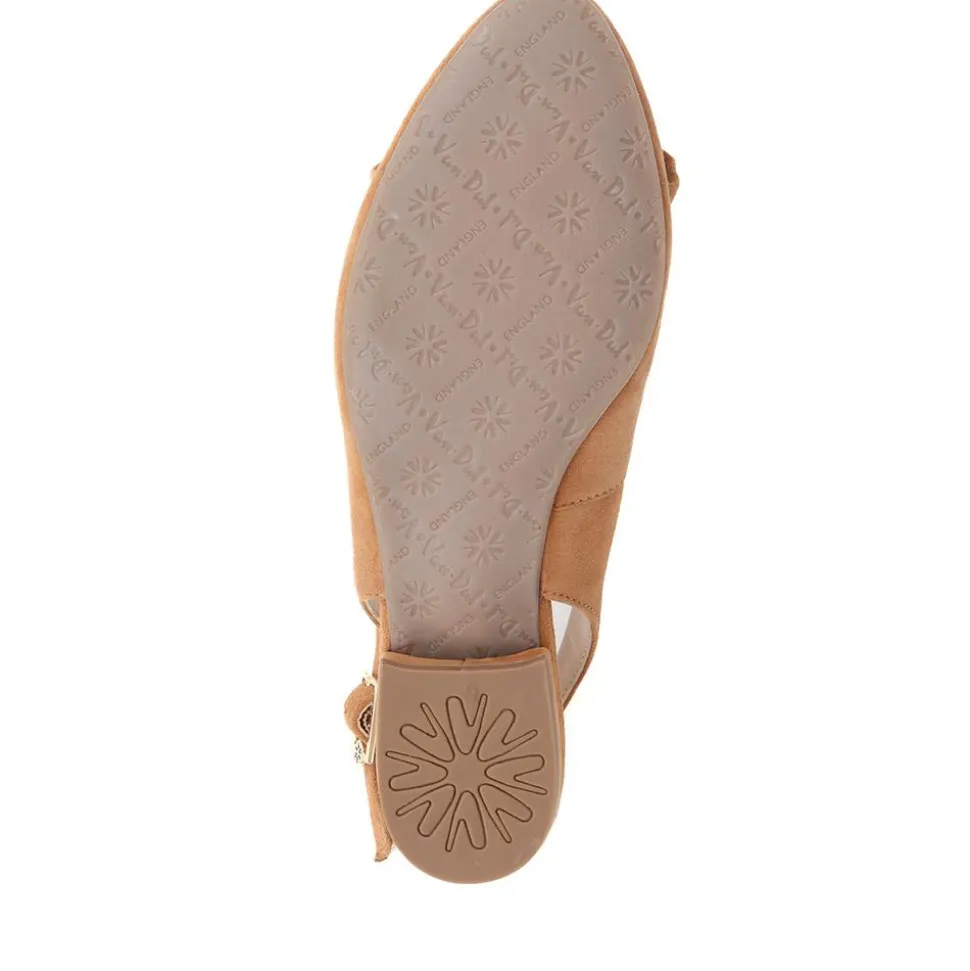 Casual Slingback Sandals - Camel Suede
