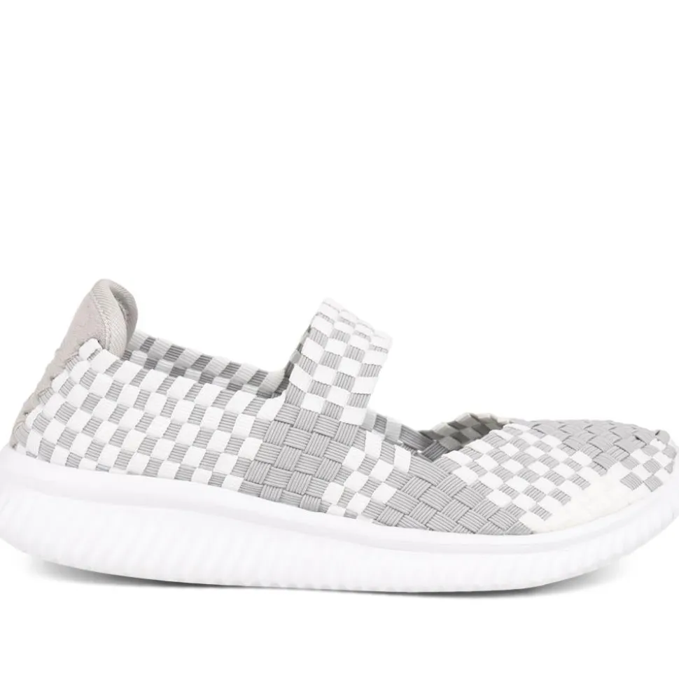 Casual Slip-On Mary Janes - White Multi