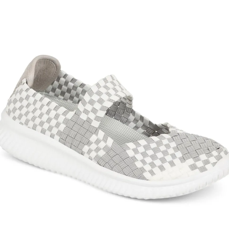 Casual Slip-On Mary Janes - White Multi