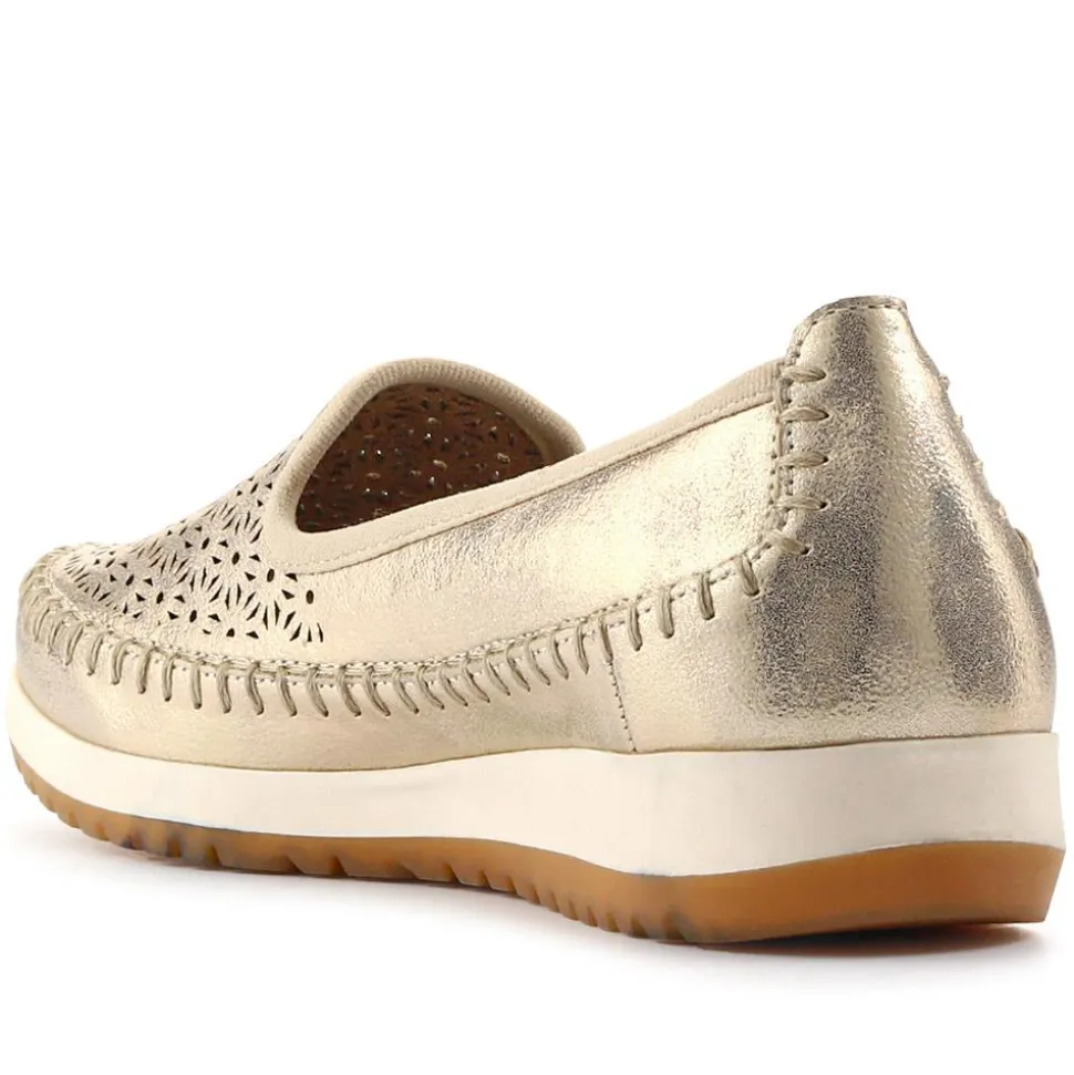 Casual Slip-On Shoes - Gold