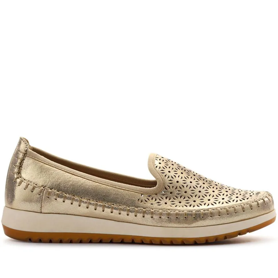 Casual Slip-On Shoes - Gold