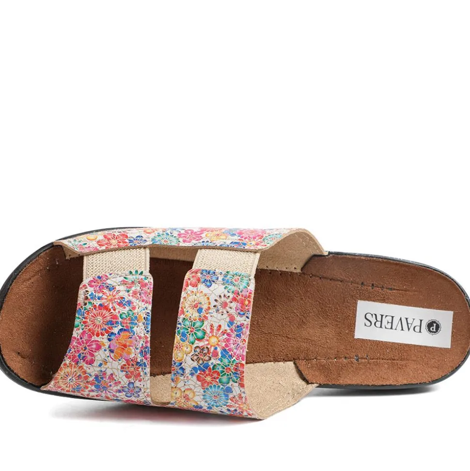 Casual Two-Strap Sandals - BEIGE FLORAL