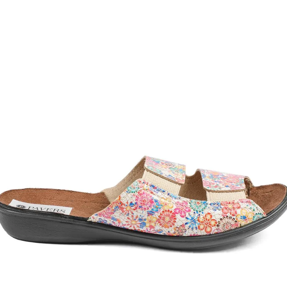 Casual Two-Strap Sandals - BEIGE FLORAL