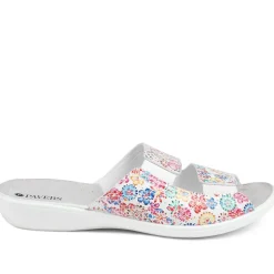 Casual Two-Strap Sandals - White Floral
