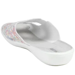 Casual Two-Strap Sandals - White Floral