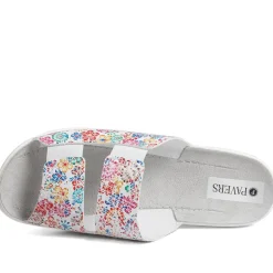 Casual Two-Strap Sandals - White Floral