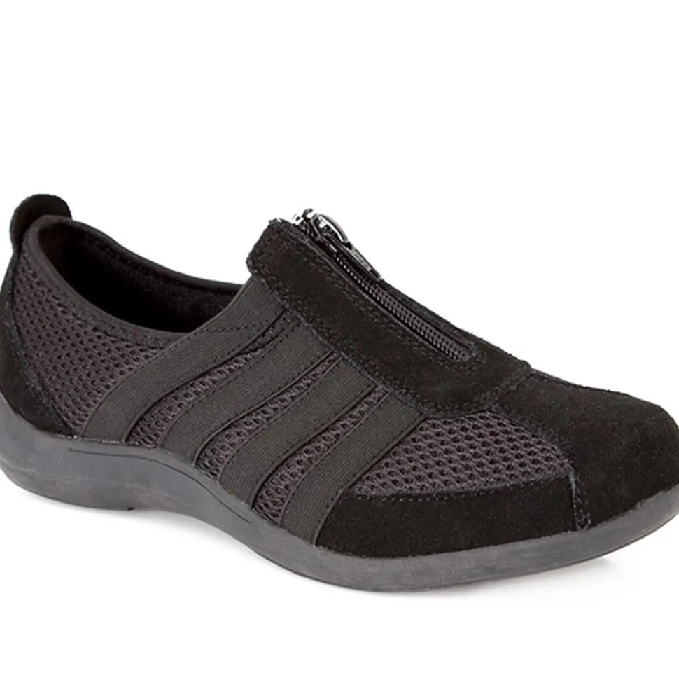 Casual Zip Up Trainers - Black