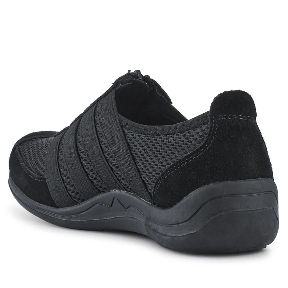 Casual Zip Up Trainers - Black