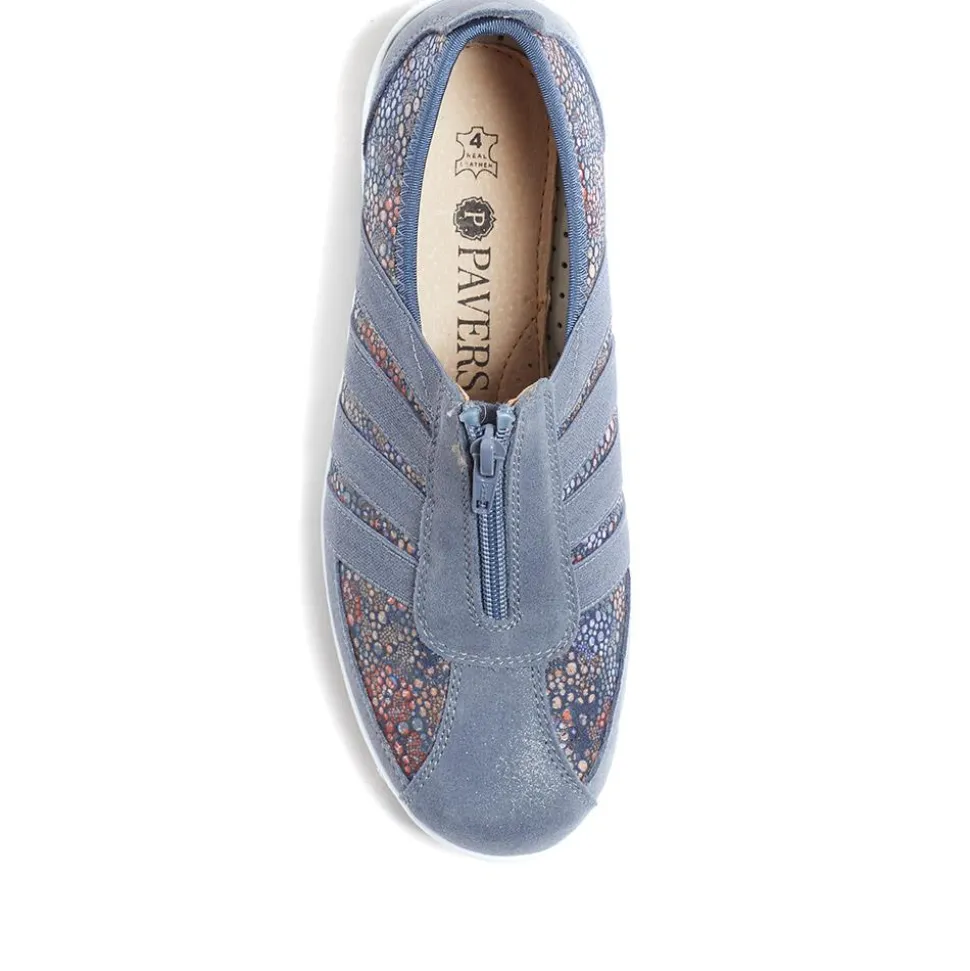 Casual Zip Up Trainers - Blue Multi
