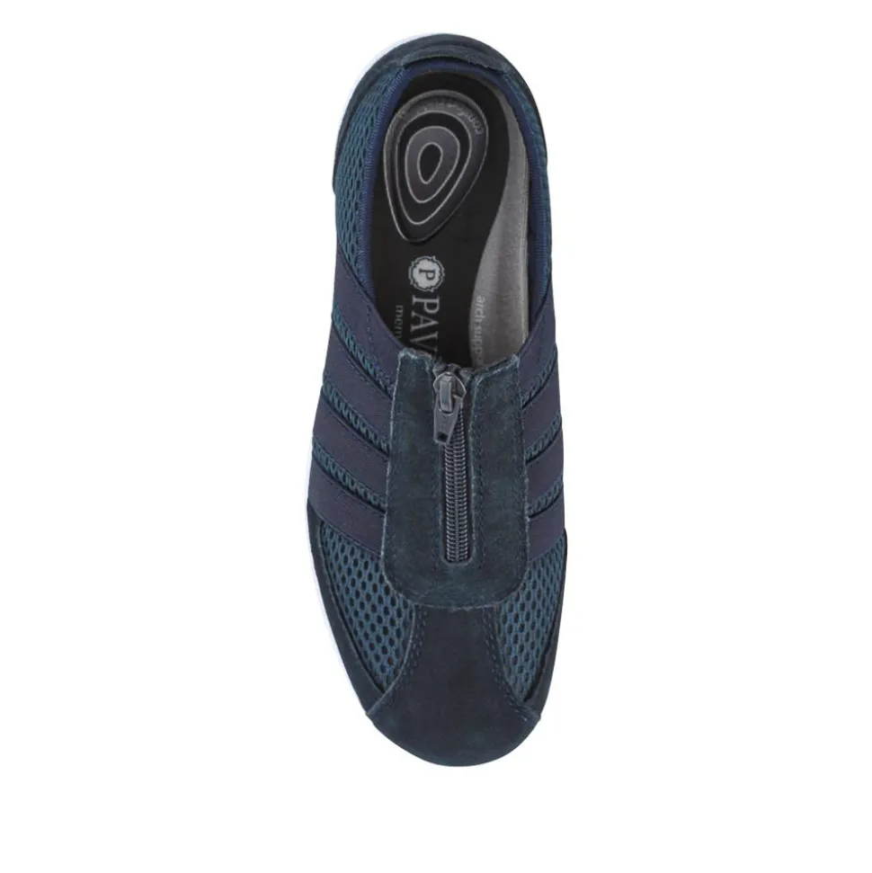 Casual Zip Up Trainers - Navy
