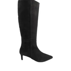 Catia Leather Long Boots - Black Suede