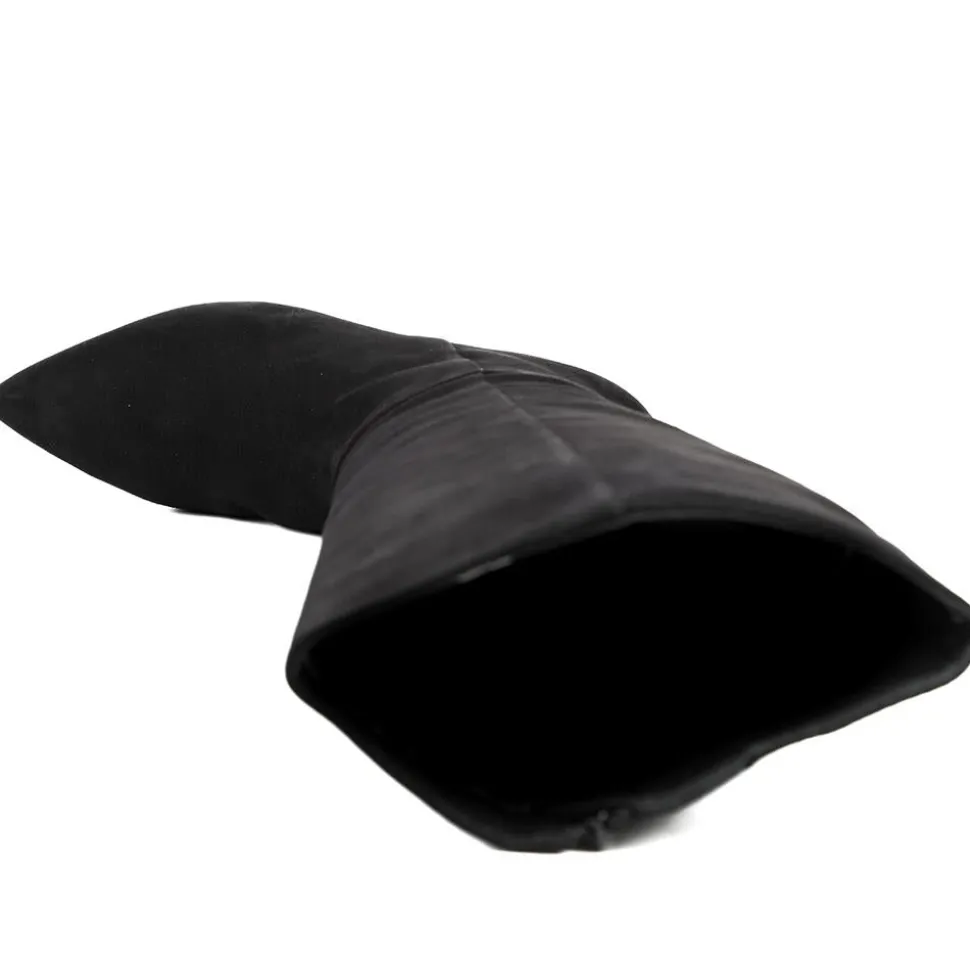 Catia Leather Long Boots - Black Suede