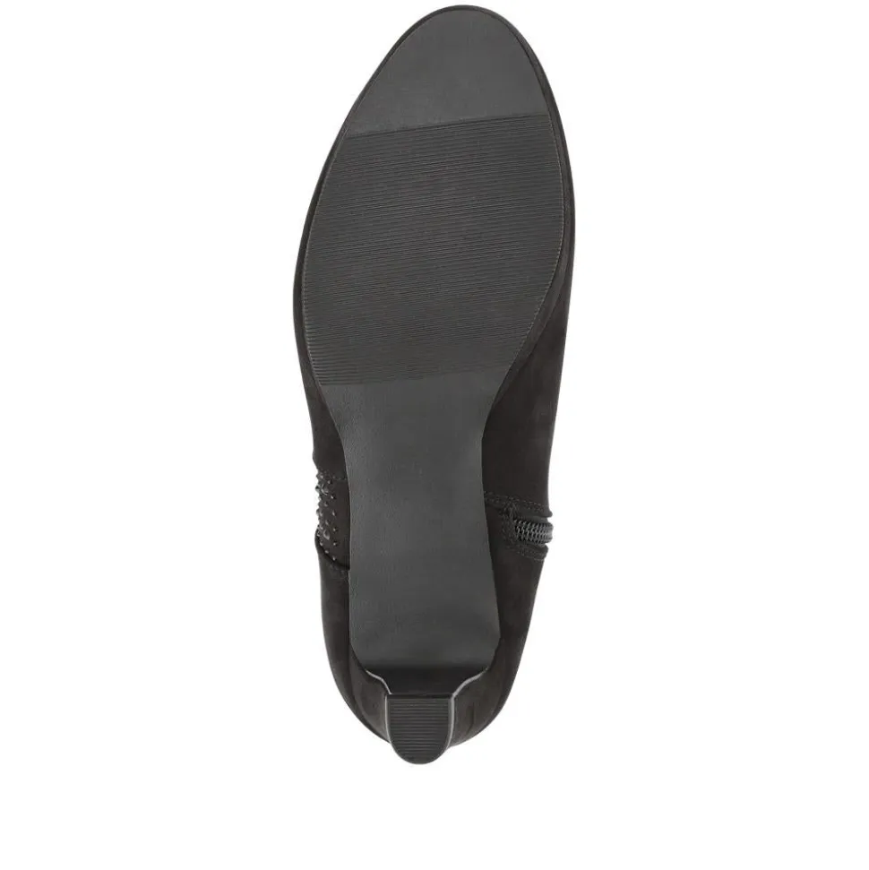 Chic Platform-Heeled Ankle Boots - Black