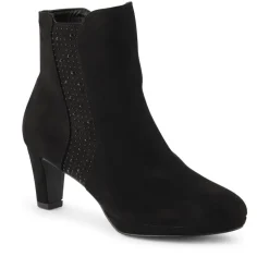 Chic Platform-Heeled Ankle Boots - Black