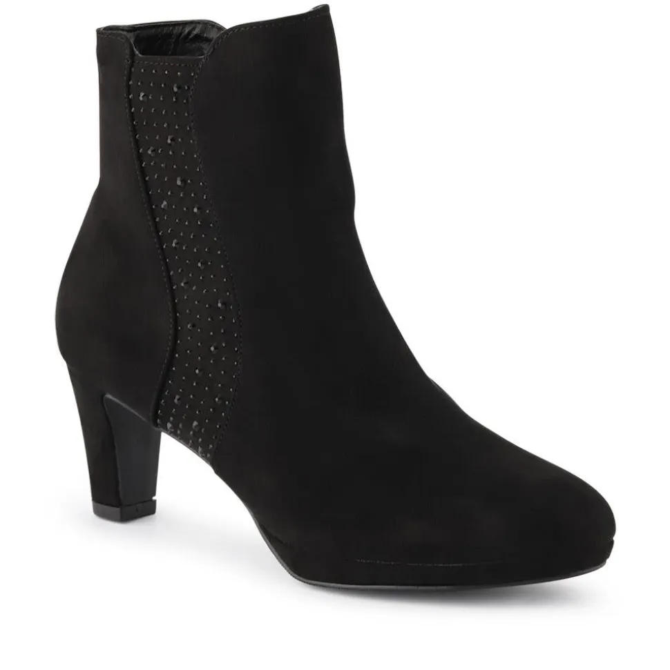 Chic Platform-Heeled Ankle Boots - Black