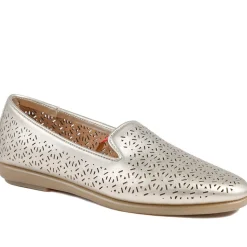 Chic Stitch & Turn Slip On Shoes - Gold
