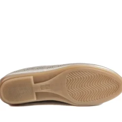 Chic Stitch & Turn Slip On Shoes - Gold