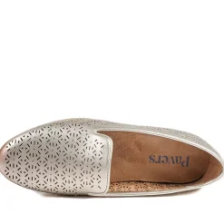 Chic Stitch & Turn Slip On Shoes - Gold