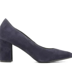 Chrystina Suede Court Shoes - Navy