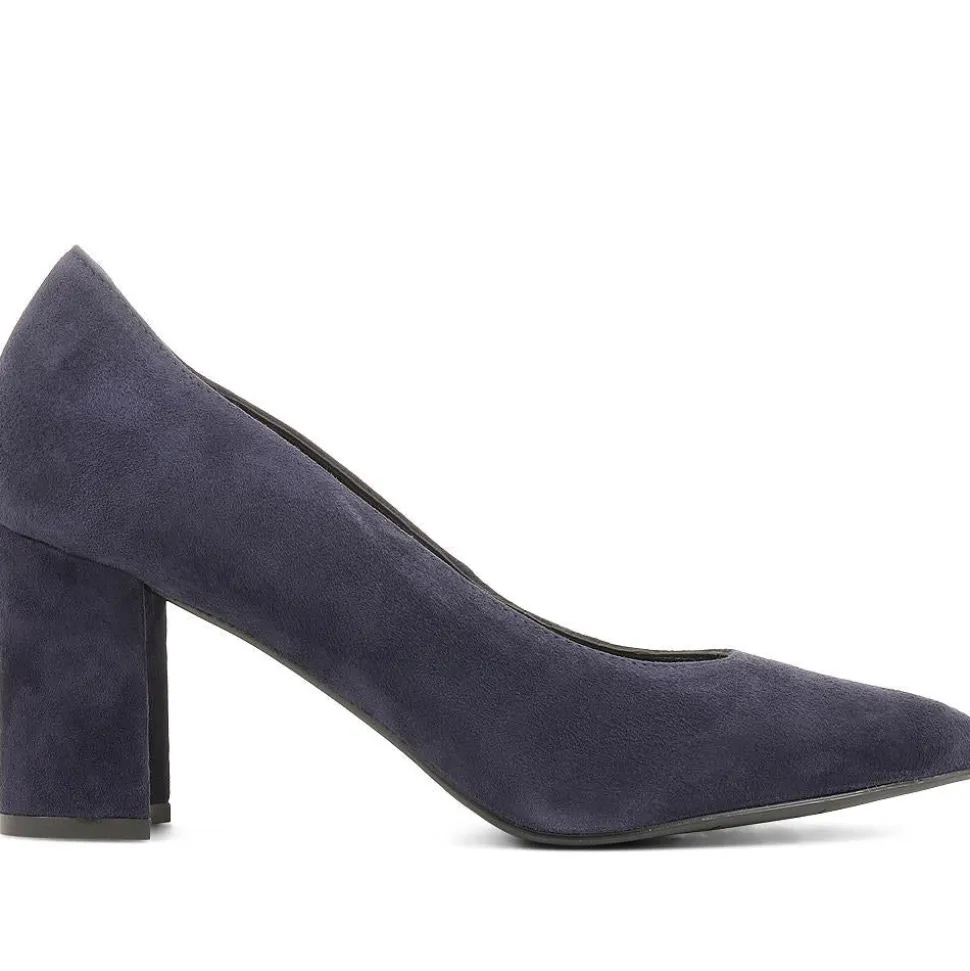 Chrystina Suede Court Shoes - Navy