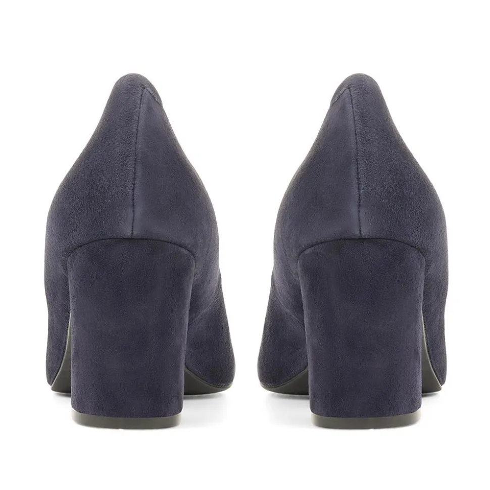 Chrystina Suede Court Shoes - Navy