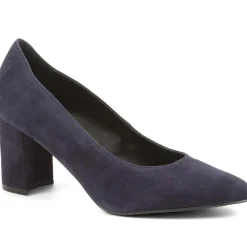 Chrystina Suede Court Shoes - Navy