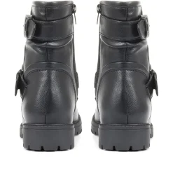 Chunky Biker Boots - Black