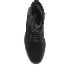 Chunky Block-Heeled Ankle Boots - Black