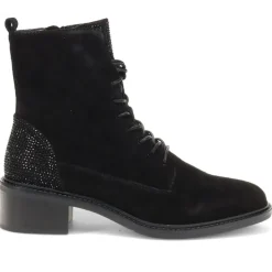 Chunky Block-Heeled Ankle Boots - Black