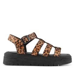 Chunky Buckle-Fasten Sandals - Leopard