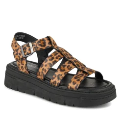 Chunky Buckle-Fasten Sandals - Leopard