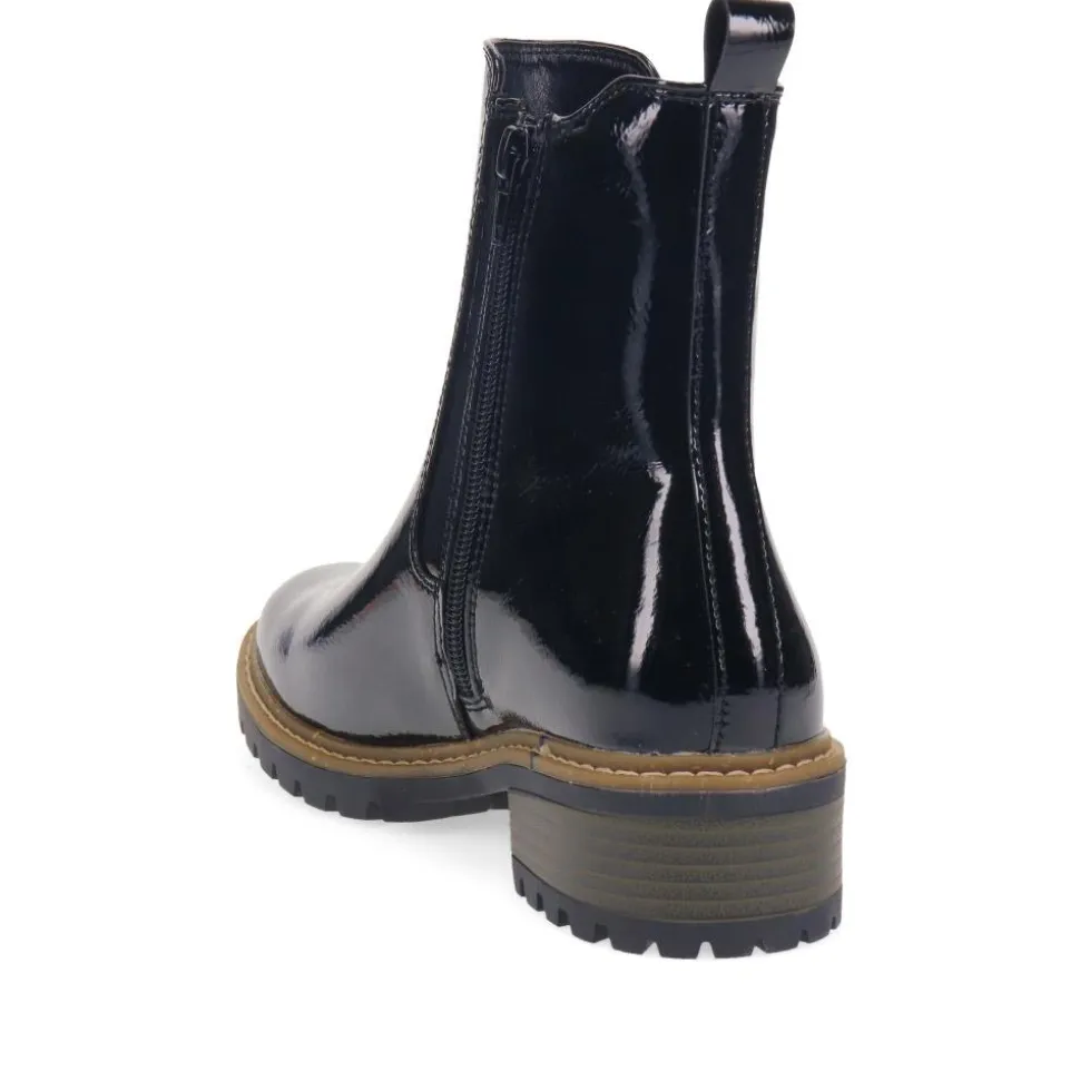 Chunky Chelsea Boots - Black Patent